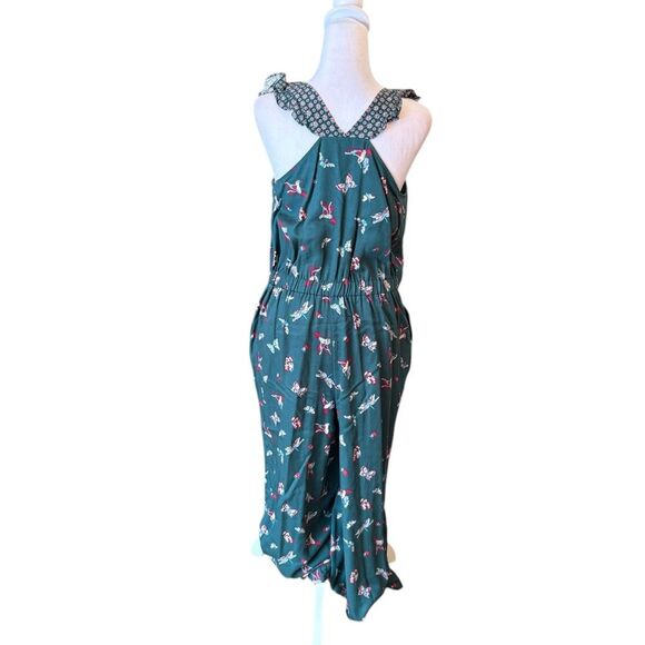 Matilda Jane Evergreen Dream Ruffle Jumpsuit Floral Butterfly Womens Small NWT - Picture 4 of 13